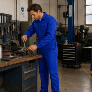 Summer work coverall ANAX Overall - Royal Blue color 2