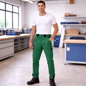 Summer work trousers ARES - Green / Black color 2