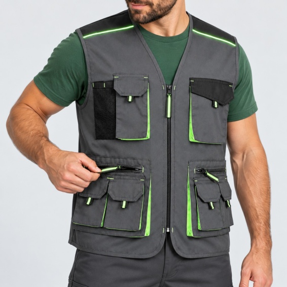 Summer work vest BRAVE - Dark Grey color