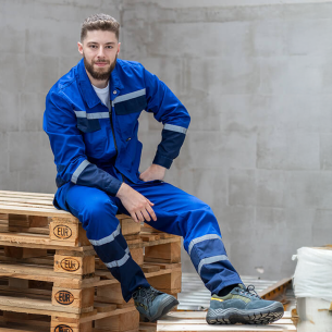 Summer work jacket CHAR - Royal Blue color 2