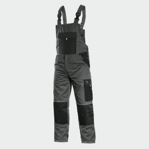 Summer work salopette CRONOS - Grey / Black color