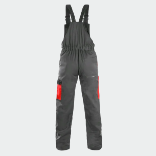 Summer work salopette CRONOS - Grey / Red color 2