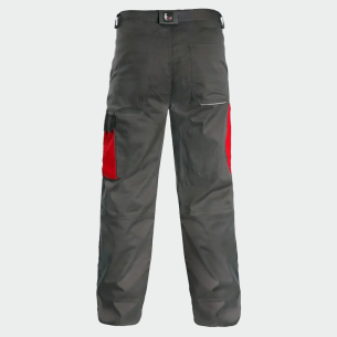 Summer work trousers CEFEUS - Grey / Red color 2