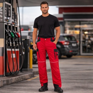 Summer work trousers DAYTONA - Red color 2