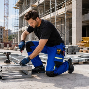 Summer work trousers VECTOR - Royal Blue color 2