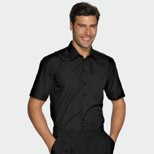 Мъжка риза CARTAGENA S/S - Черен цвят