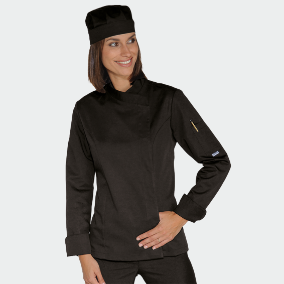 Chefs jacket IS057751 - Black color