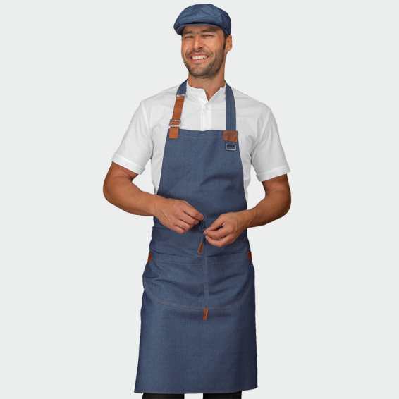 Work apron KANSAS - Black Denim color