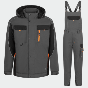 Winter work set BRAVER - Grey / Black color