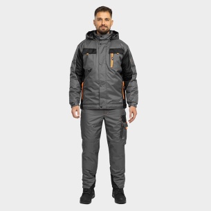 Winter work set BRAVER - Grey / Black color 2