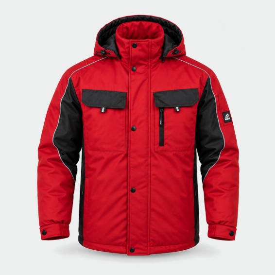 Winter work jacket BRAVER - Red color