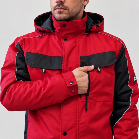 Winter work jacket BRAVER - Red color