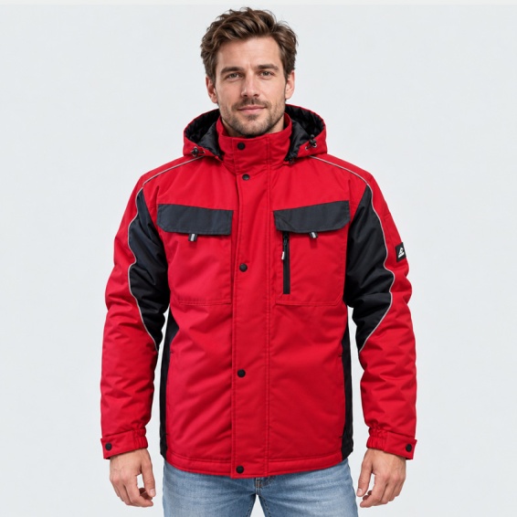 Winter work jacket BRAVER - Red color