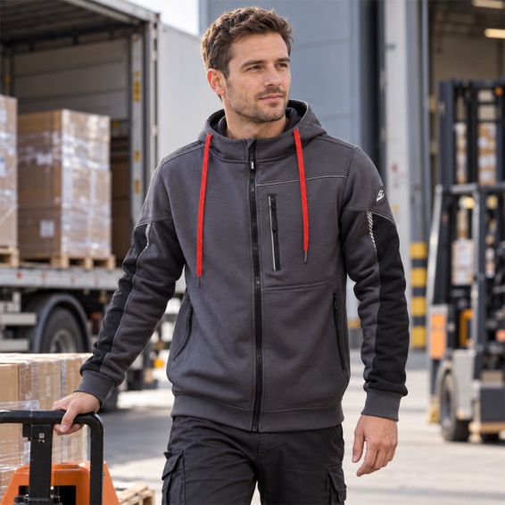 Sweatshirt with zipper DAYTONA Hoodie - Anthracite color