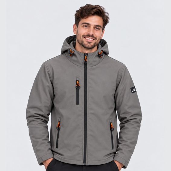 Winter softshell jacket GRIN ICE - Dark Grey color