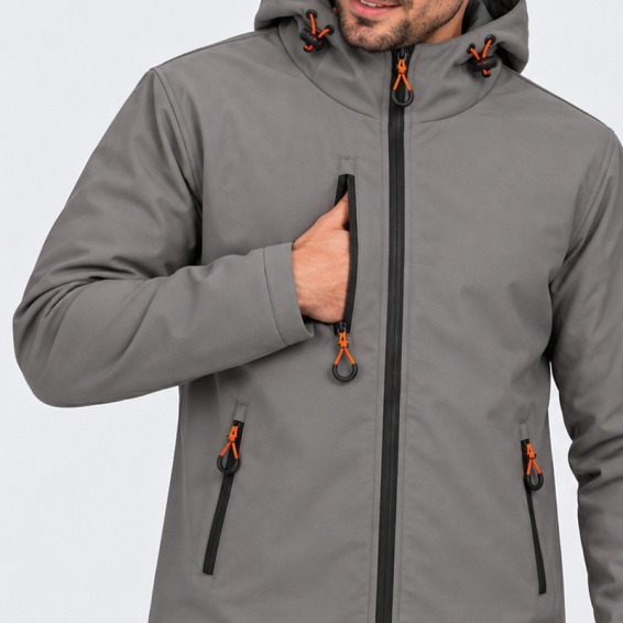 Winter softshell jacket GRIN ICE - Dark Grey color
