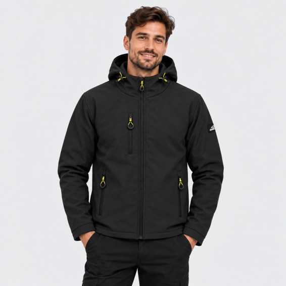 Winter softshell jacket GRIN ICE - Black color