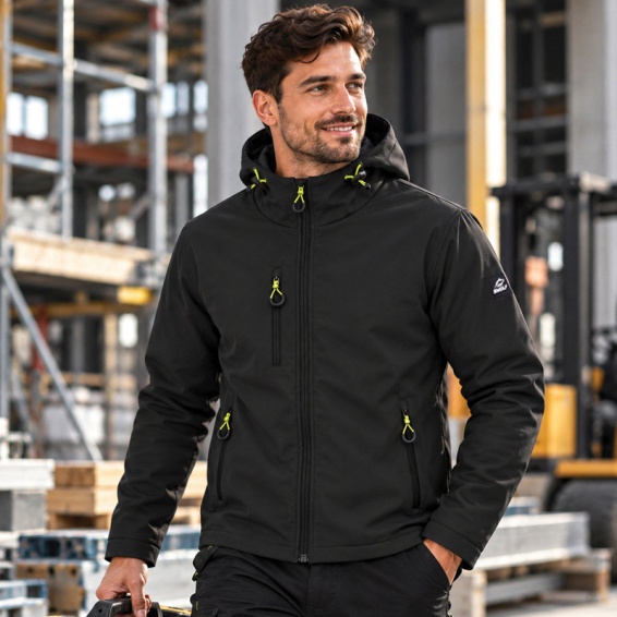 Winter softshell jacket GRIN ICE - Black color