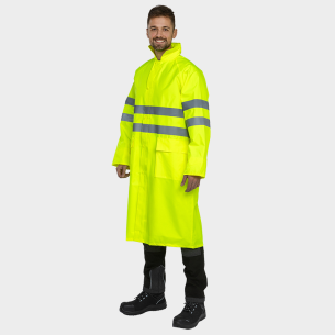 Reflective, high visible raincoat POSEIDON REF HV - Yellow color 2