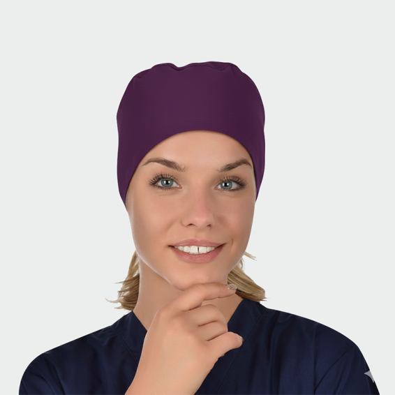 Scrub hat ADELINA - Eggplant color