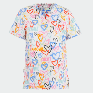 Scrub top BAMBINA - print Hearts