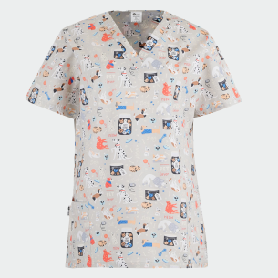 Scrub top BAMBINA - print Dogs / Cats
