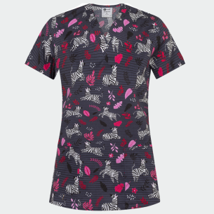 Scrub top BAMBINA - print Zebra Strips