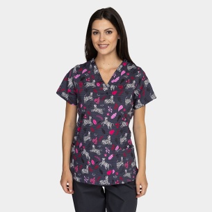 Scrub top BAMBINA - print Zebra Strips 2