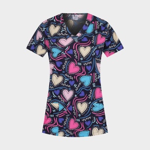 Scrub top BAMBINA - print Forever Love