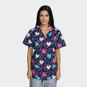 Scrub top BAMBINA - print Forever Love 2
