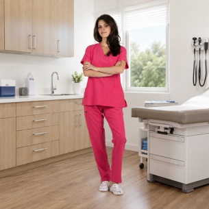 Scrub set BELLA - Fuchsia color 2