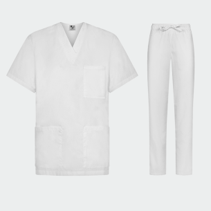 Scrub set CESARE - White color