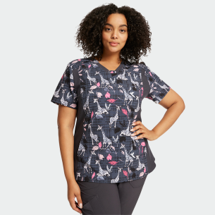 Scrub top IFLEX CK641 - print Giraffe-ter My Love
