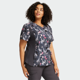 Scrub top IFLEX CK641 - print Giraffe-ter My Love 2