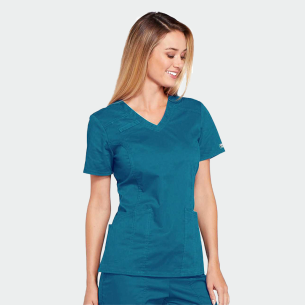 Scrub top CORE STRETCH WWE4710 - Caribbean Blue color 2