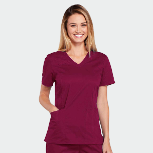 Scrub top CORE STRETCH WWE4710 - Wine color