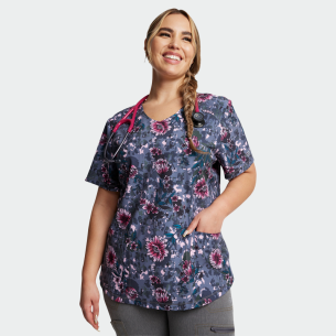Scrub top DK623 - print Flor-get About It