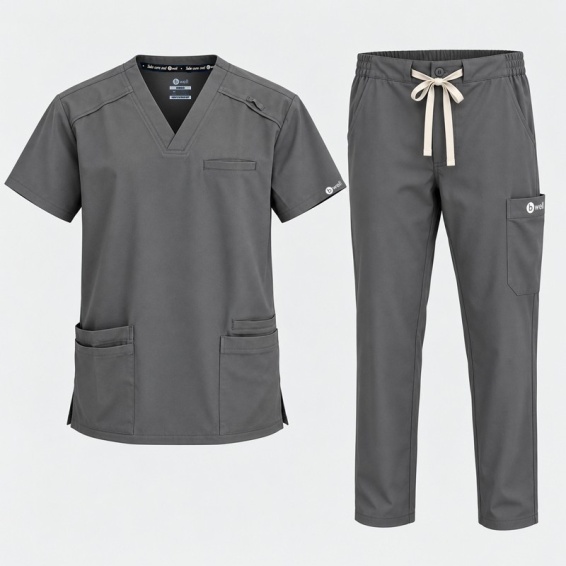 Scrub set DIEGO - Charcoal color