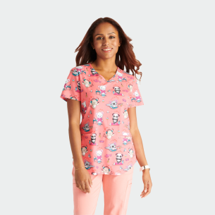 Scrub top GENUINE CK637 - print Calming Critters