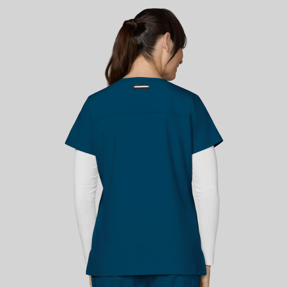 Scrub top HUSTLE AND HEART TOP 1019 - Caribbean Blue color