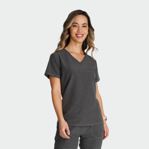 Scrub top CK748A - Heather Grey color