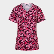 Scrub top ISABELLA - print Pink Hearts