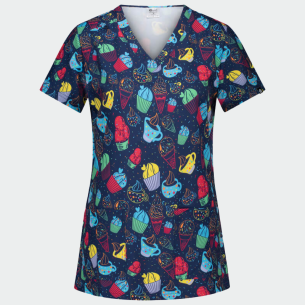Scrub top ISABELLA - print Cup Cake