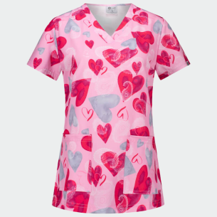 Scrub top ISABELLA - print Love Is In The Air
