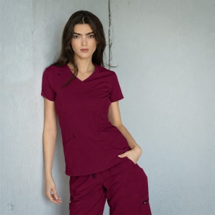 Scrub top JUSTINA - Wine color 2