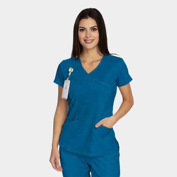 Scrub top JUSTINA - Caribbean Blue color