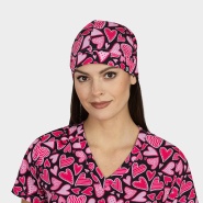 Scrub hat MODENA - print Pink Hearts 2