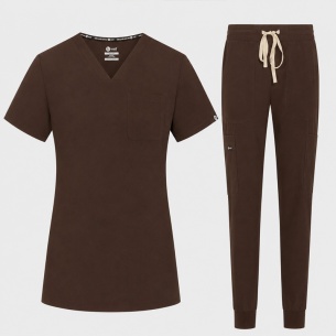 Scrub set NAOMI - Dark Chocolate color