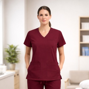 Scrub top TP3002 - Wine color 2