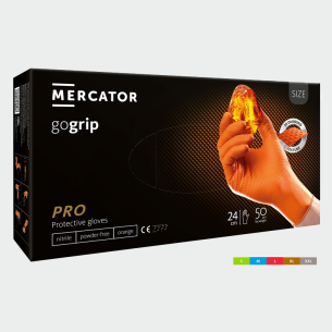 Disposable nitrile gloves GOGRIP - Orange color
